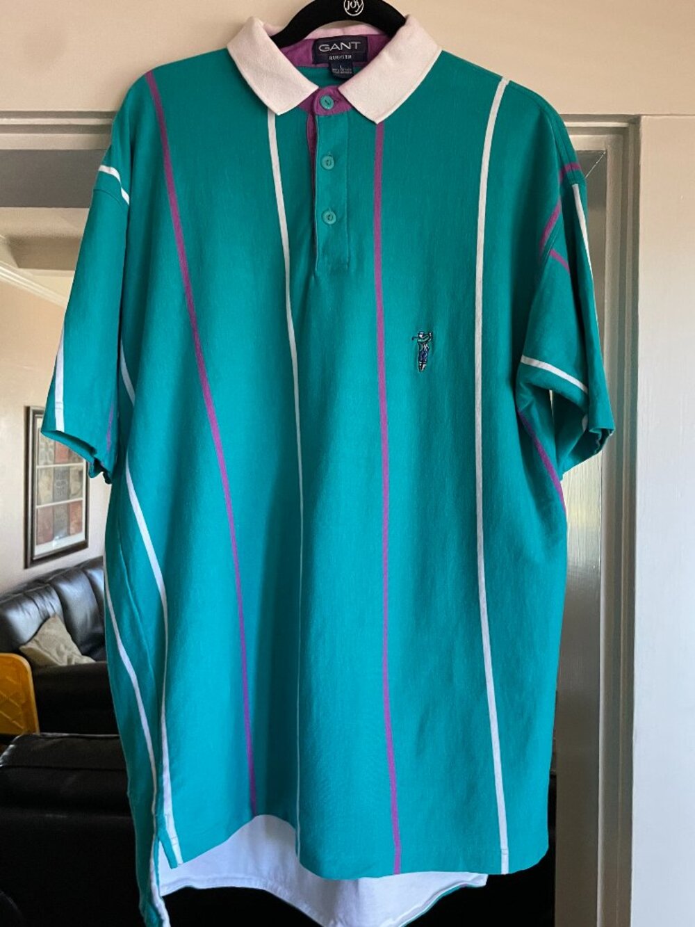 VTG 90s Gant Rugger Embroidered Golf Polo - L